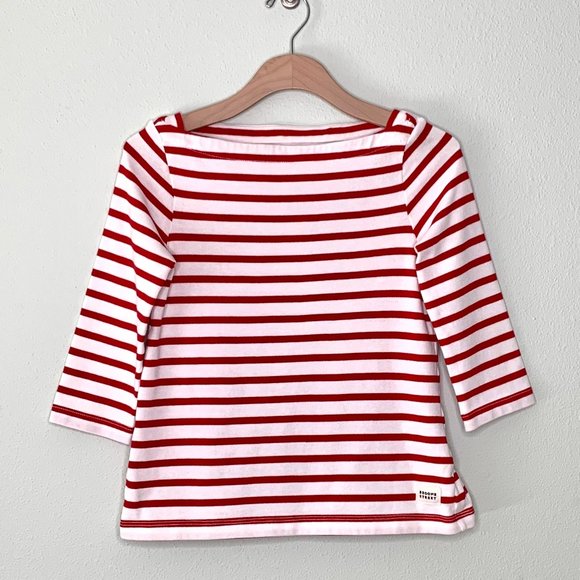 Kate Spade 3/4 Sleeve Striped Sailor Top Red Size XS - Picture 3 of 9